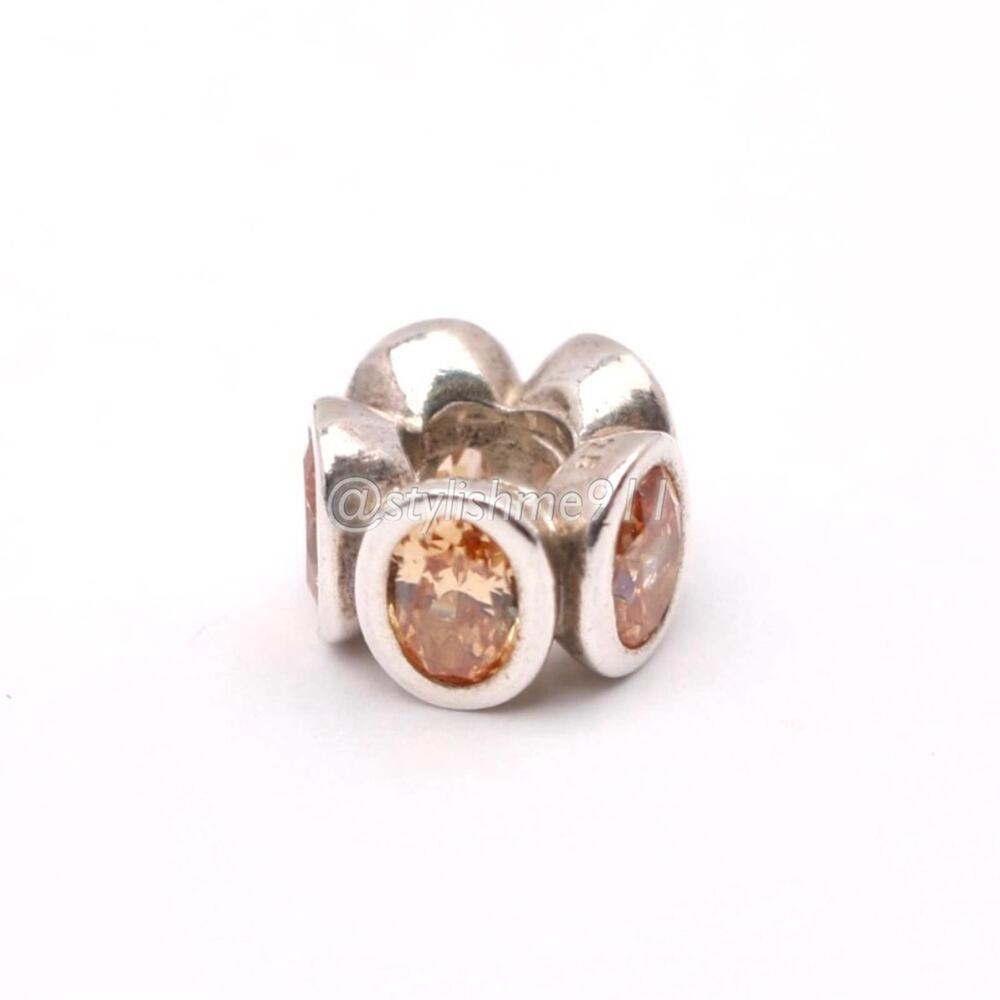 Authentic PANDORA Retired Champagne Oval Lights Charm - Picture 7 of 7